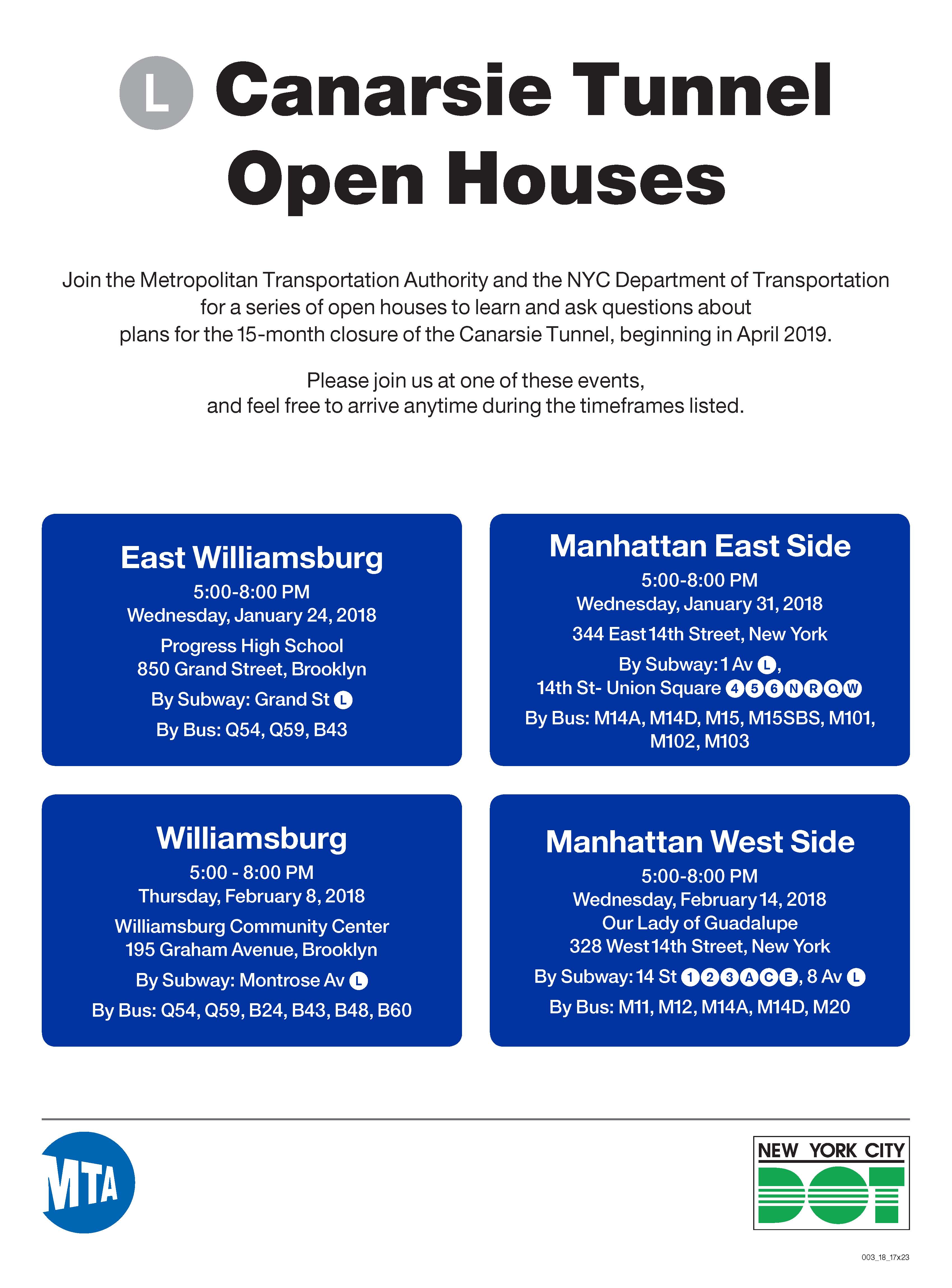 L Canarsie Tunnel Open Houses 2018